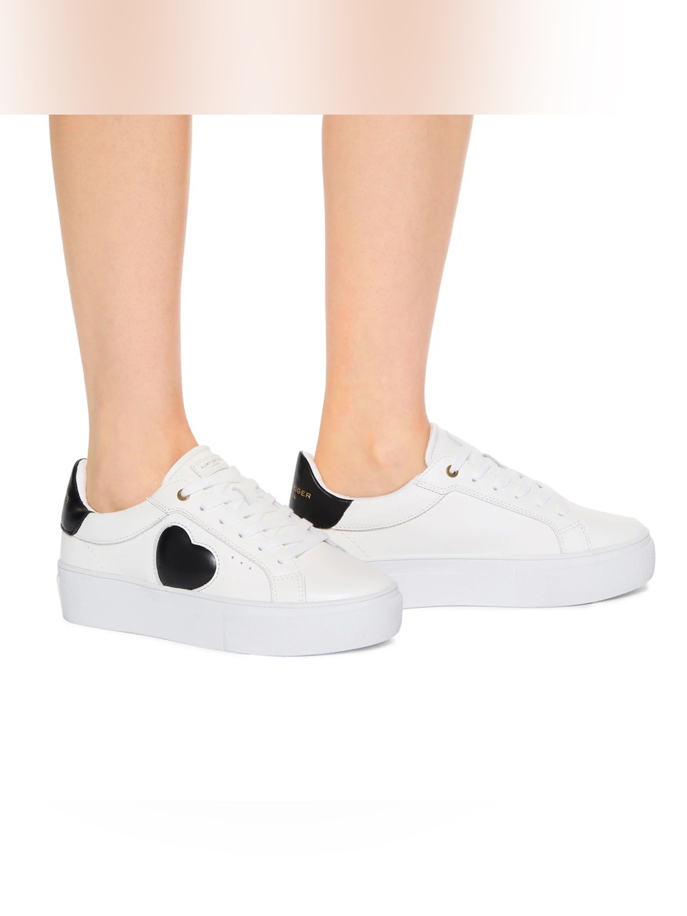 Kurt Geiger London Lana Leather Heart Platform Sneakers Size 40 US 10 NWOT